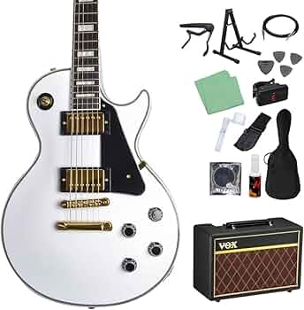 Burny レスポールタイプ エレキギター セットネック ホワイト バーニー Burny レスポール カスタム セットネック 白 LP エレキギター500の通販